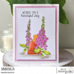 BUNDLE GIRL AMONG THE FOXGLOVES RUBBER STAMP
